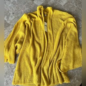 Nwt anthropology sweater cardigan shrug yellow. One size
